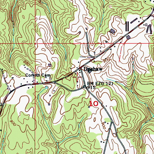 Topographic Map of Upshaw School (historical), AL
