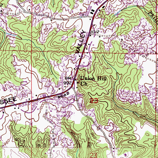 Topographic Map of Waldrop School (historical), AL