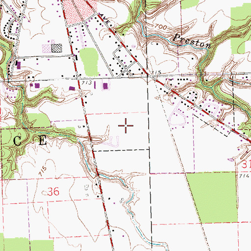 Topographic Map of Spring Meadows, OH