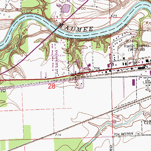 Topographic Map of Bohlmanns Trailer Park, OH