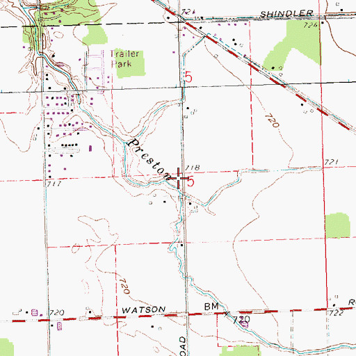 Topographic Map of Countryside Estates, OH