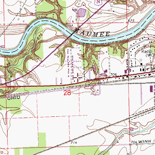 Topographic Map of Short Trailer Park, OH