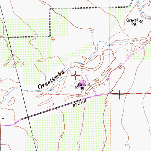 Topographic Map of Marks Gravel Pit, CA