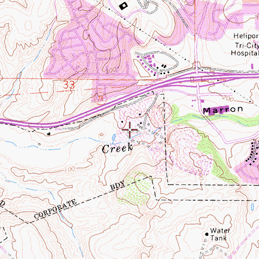 Topographic Map of Marrow Quarry, CA