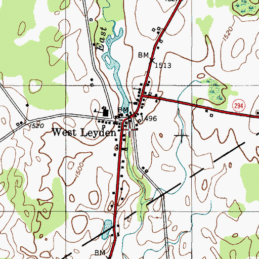 Topographic Map of West Leyden Fire Department, NY