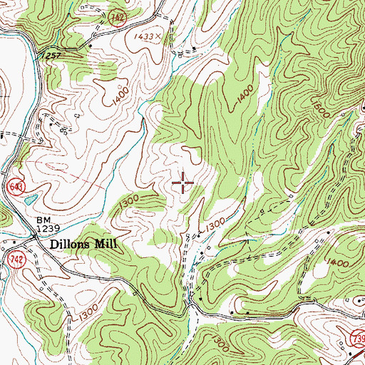 Topographic Map of Toney Cemetery, VA