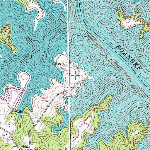 Topographic Map of Toney Family Cemetery, VA