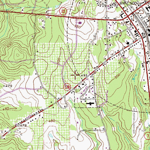 Topographic Map of Central Georgia Technical College - Crawford County Center, GA
