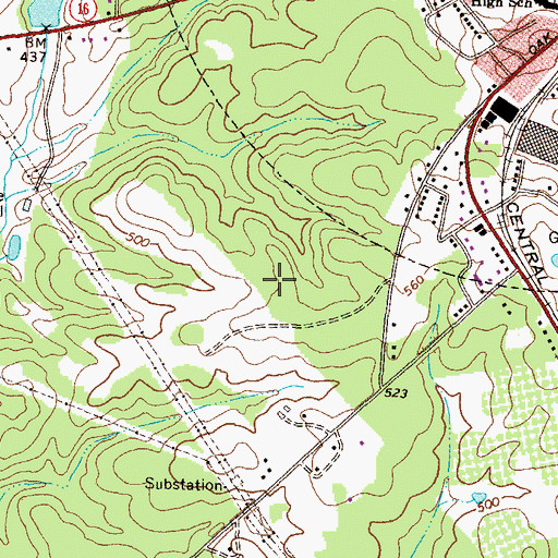 Topographic Map of Central Georgia Technical College - Putnam County Center, GA