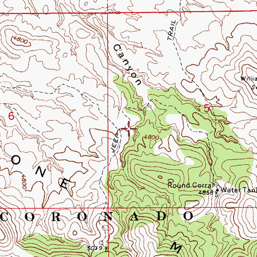 Topographic Map of Dead Cow Spring, AZ