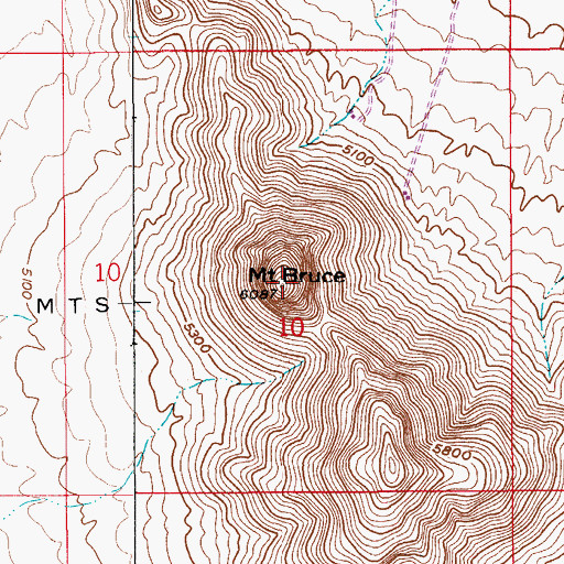 Topographic Map of Mount Bruce, AZ