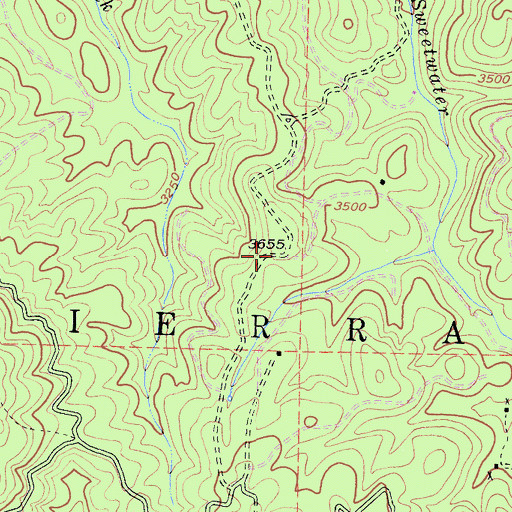 Topographic Map of Sweetwater Ridge, CA