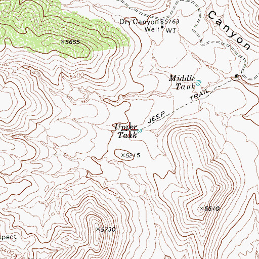 Topographic Map of Upper Dry Tank, AZ
