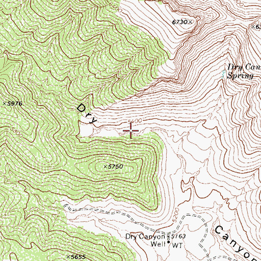 Topographic Map of New Dry Canyon Trick Tank, AZ