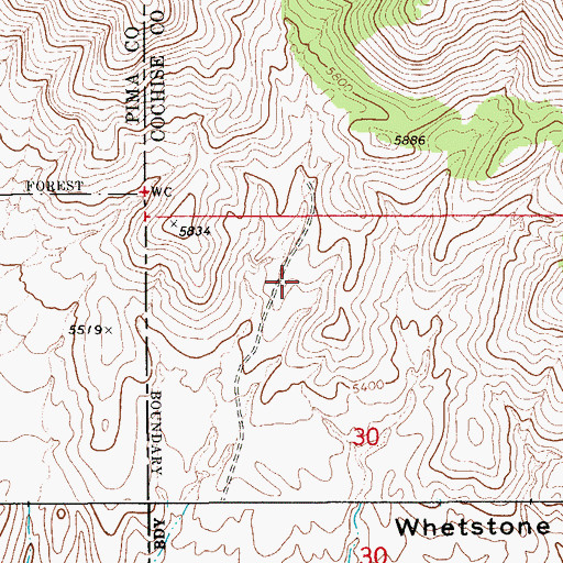 Topographic Map of Cottonwood Trick Tank, AZ