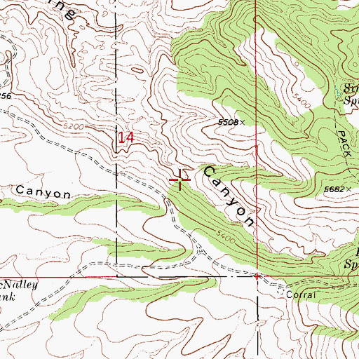 Topographic Map of Lower Bear Spring, AZ