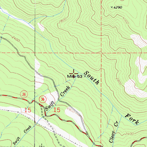 Topographic Map of Swift Creek, CA