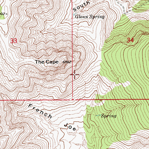Topographic Map of Glenn Spring, AZ