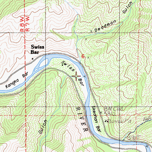 Topographic Map of Swiss Bar, CA