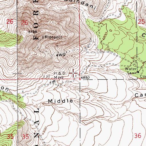 Topographic Map of Road Tank, AZ
