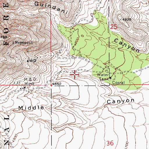 Topographic Map of Corner Tank, AZ
