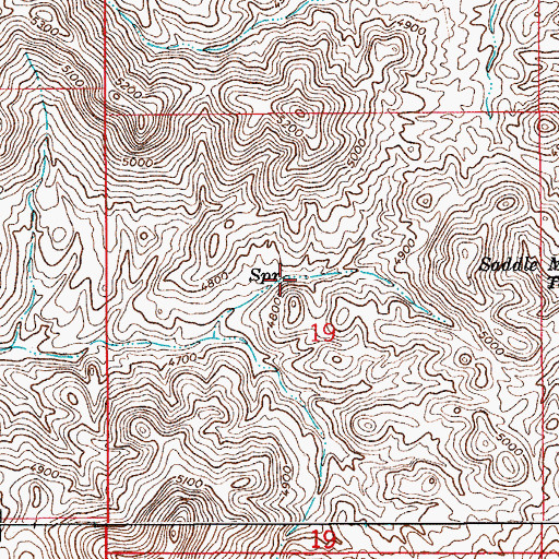 Topographic Map of Saddle Spring, AZ