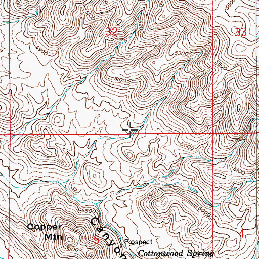 Topographic Map of Turtle Spring, AZ