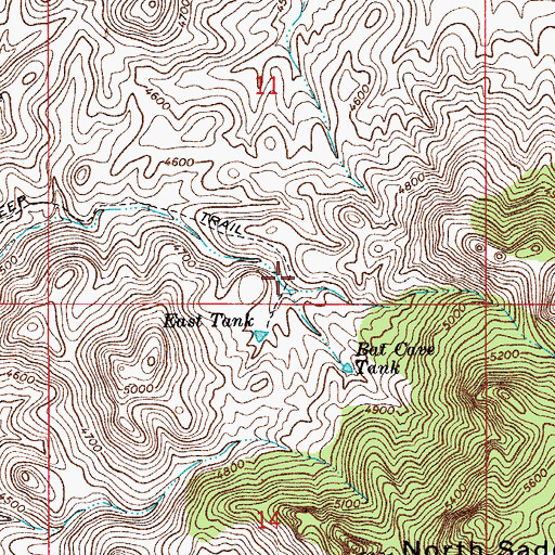 Topographic Map of East Well, AZ