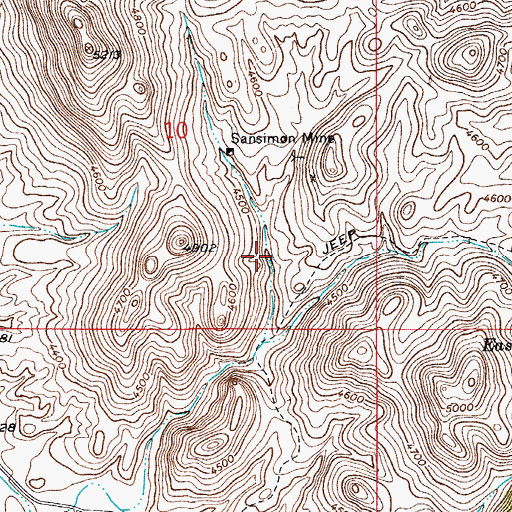 Topographic Map of Bible Spring, AZ