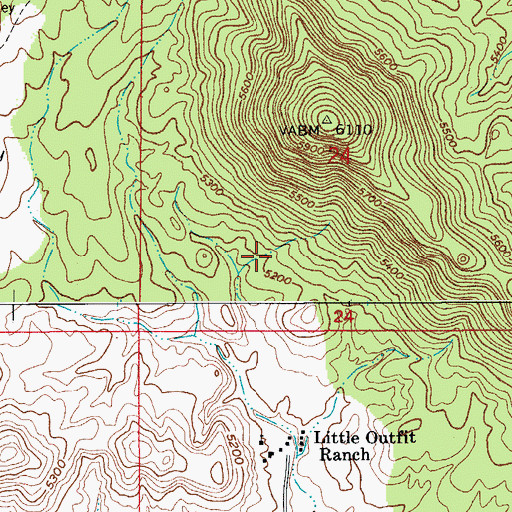 Topographic Map of Little Water Spring, AZ