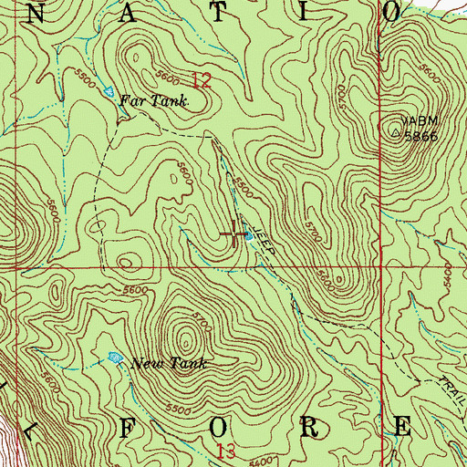 Topographic Map of Fort Tank, AZ