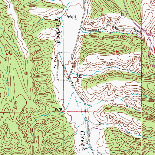 Topographic Map of Oak Well, AZ
