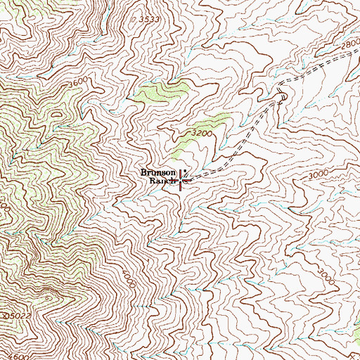 Topographic Map of Brunson Ranch, AZ