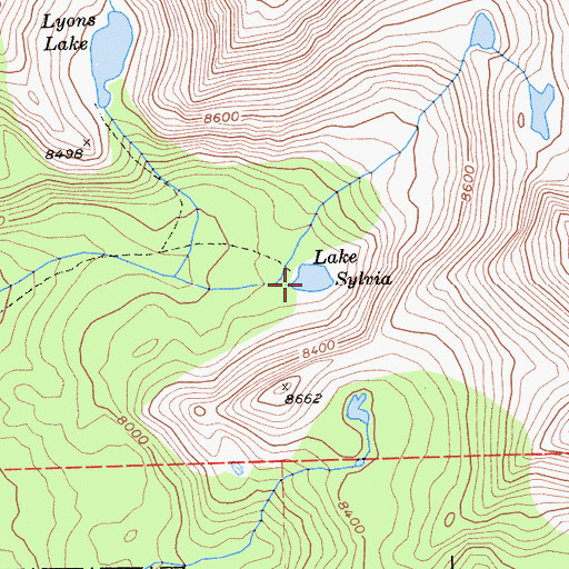 Topographic Map of Lake Sylvia, CA