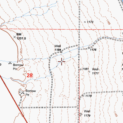 Topographic Map of Symmes Creek, CA
