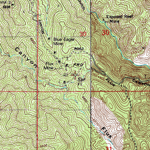 Topographic Map of Flux Spring, AZ