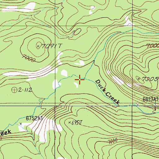 Topographic Map of Duck Creek, WY