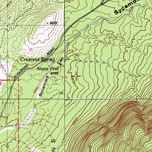 Topographic Map of Aliso Corral, AZ