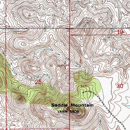 Topographic Map of Saddle Mountain Tank, AZ