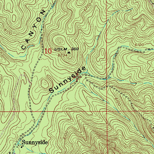 Topographic Map of Sunnyside Canyon Trailhead, AZ