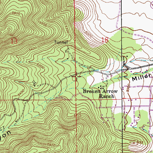 Topographic Map of Miller Canyon Perimeter Trailhead, AZ