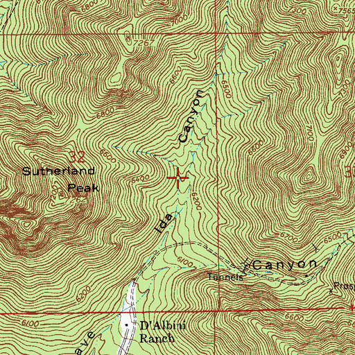 Topographic Map of Ida Canyon Trailhead, AZ
