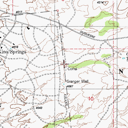 Topographic Map of Granger Corral, AZ