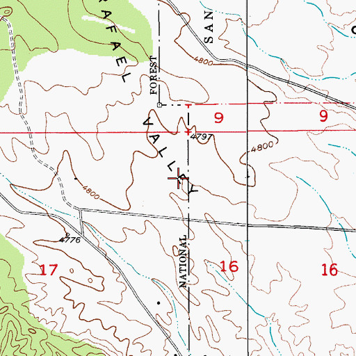 Topographic Map of San Rafael State Park, AZ
