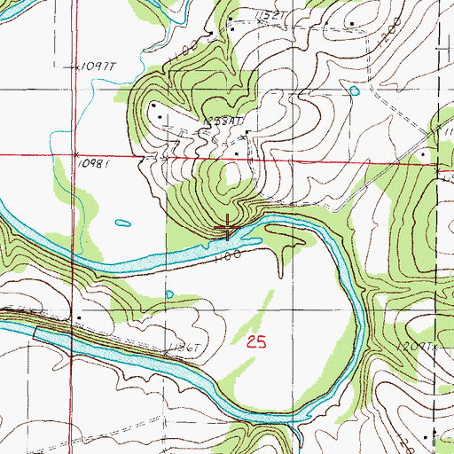 Topographic Map of Needles Eye Natural Arch, MO