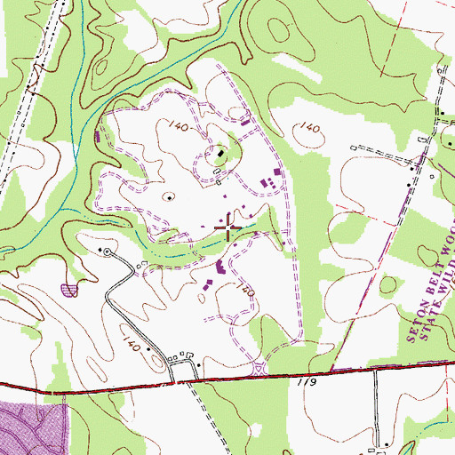 Topographic Map of Six Flags America, MD