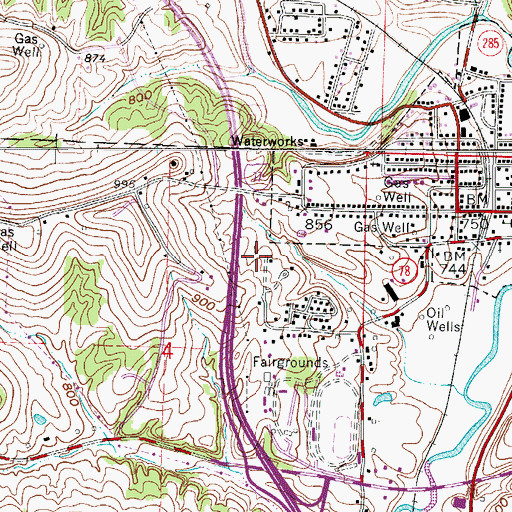 Topographic Map of Hillview Mobile Home Park, OH