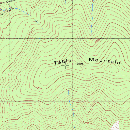 Topographic Map of Table Mountain, CA