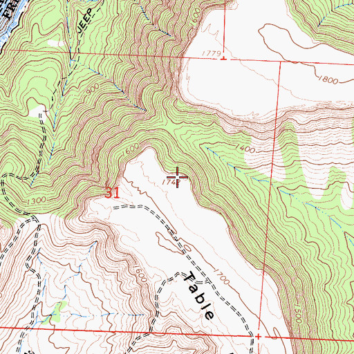 Topographic Map of Table Mountain, CA