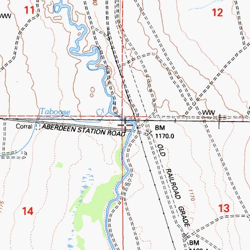 Topographic Map of Taboose Creek, CA